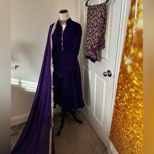 Brand new velvet frock with pure banarsi pant